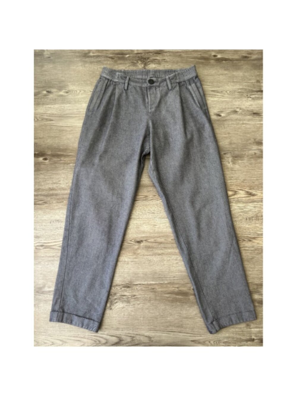 Kowtow Pleated Drape Pants Womens XS Organic Cotton Straight Cuffed Minimalist